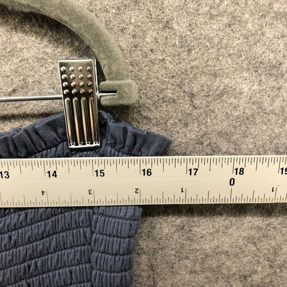 Gap Strapless Smocked Mini Dress Womens 14P Blue A-Line Pull On Modal Blend - Picture 5 of 8